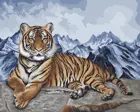 Картина по номерам на холсте 40х50 на подрамнике. "Амурский тигр".