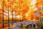 Картина по номерам на холсте 30х40 на подрамнике. "Осенний парк".